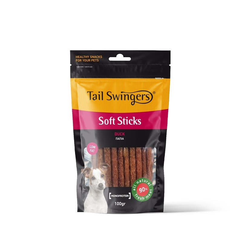 Pet Interest Tail Swingers Soft Sticks Duck 100g
