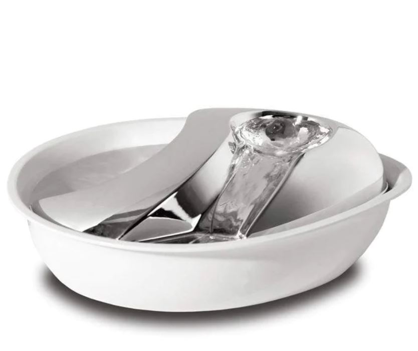 Pioneer Pet Stainless Steel/Plastic Fountain Raindrop Style - WHITE60oz (1.8 L)
