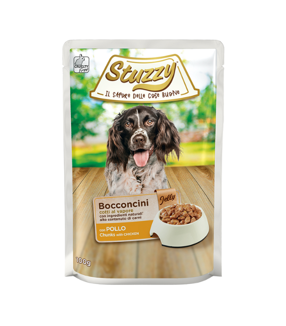 Stuzzy Dog Food – Chunks with Chicken in Jelly, Pouch 100g