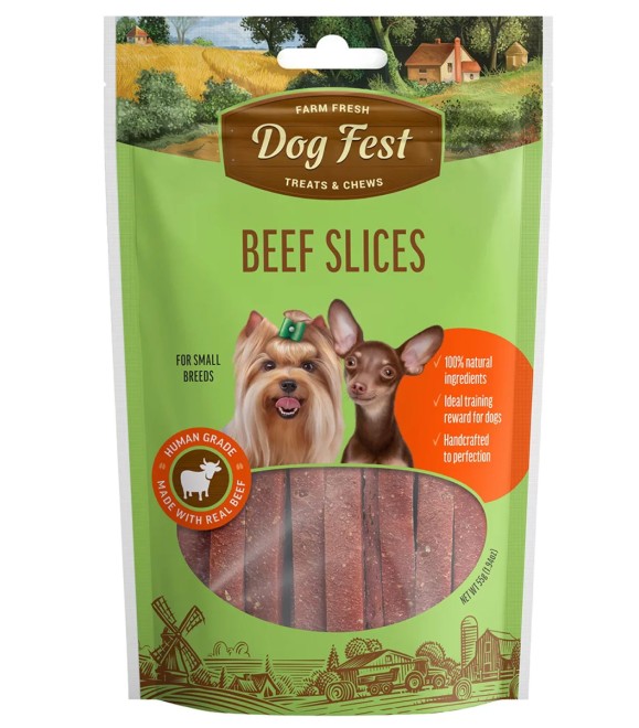 Dog Fest Farm Fresh Beef Slices 55g For Small Breeds