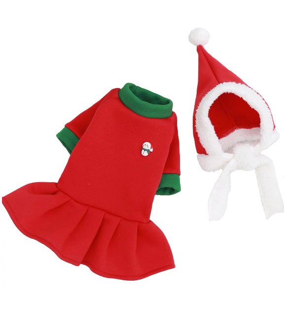 Pets.Love.Earth Christmas Dress With Hat