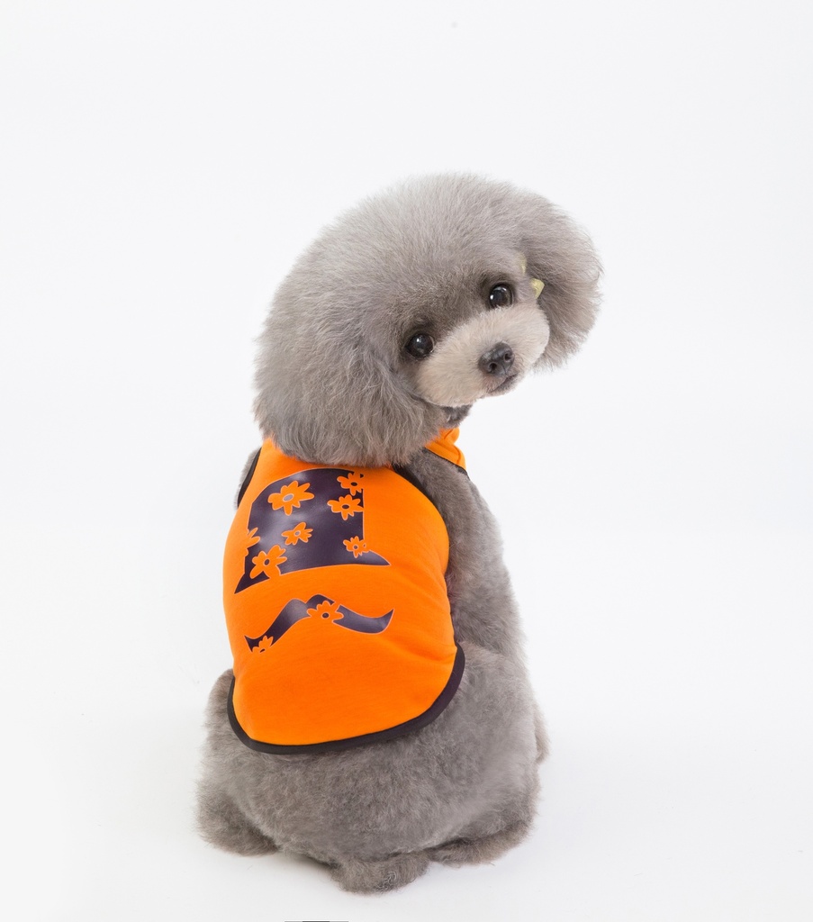 Pets.Love.Earth Hat & Mustache Tank-Top Orange