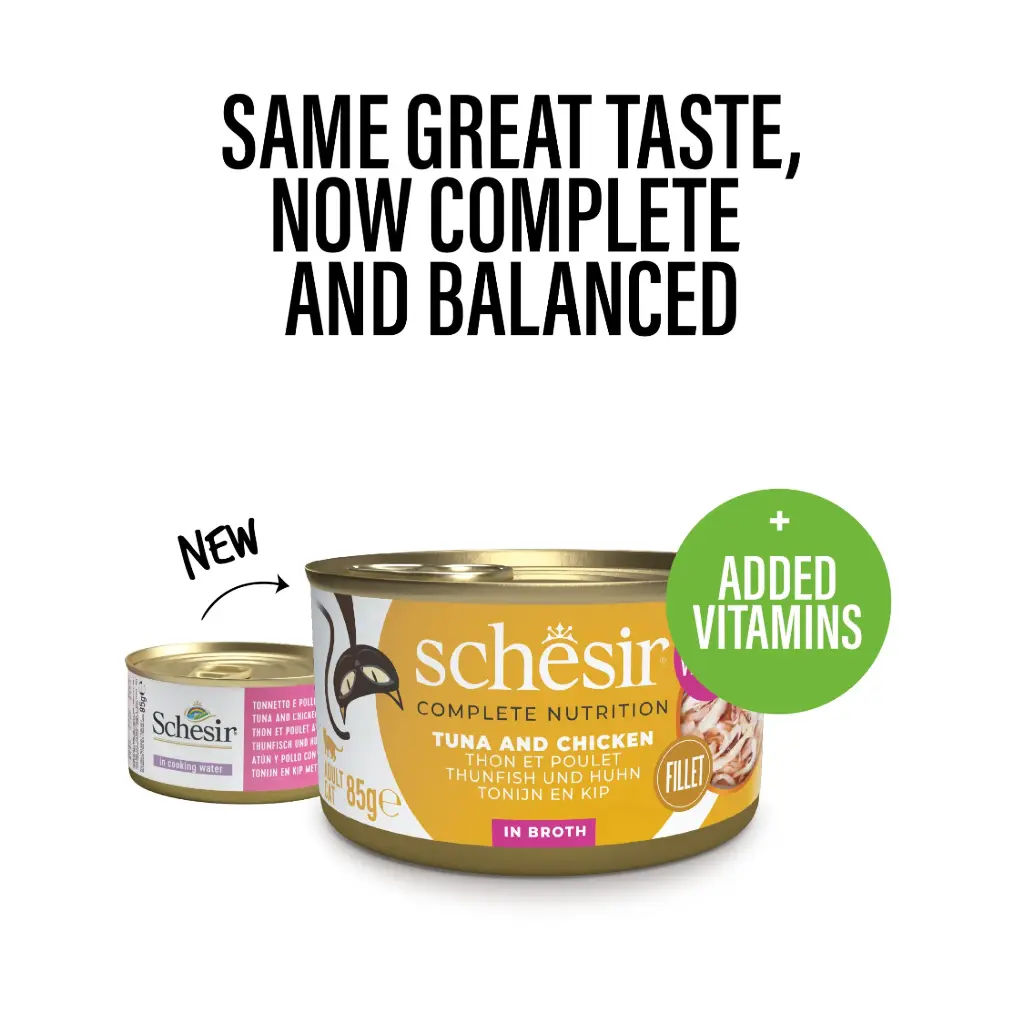 Schesir Cat Can Tuna and Chicken with Rice In Broth 85g