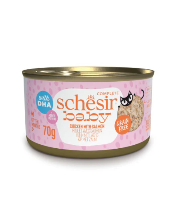 Schesir Baby Kitten Can Chicken with Salmon in Broth 70g