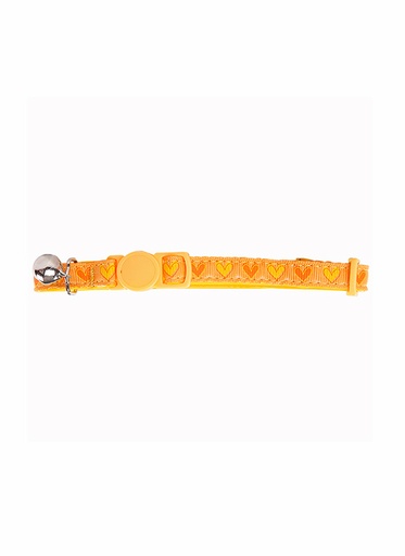 [8886467580161] Pawise Cat Collar - Heart, Yellow