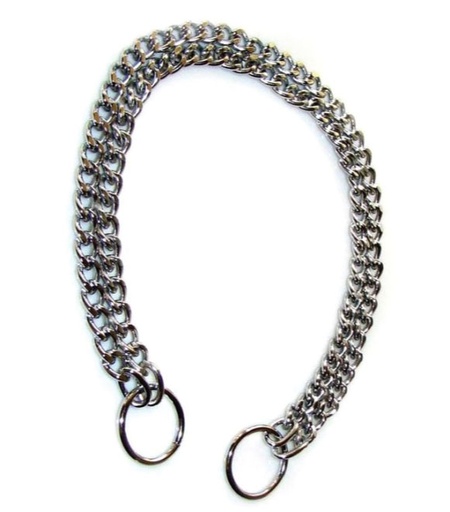 [4011905022369] Trixie Choke chain, triple row strain relief, chrome, 45 cm/2.5 mm