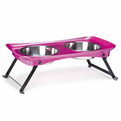 [721343898023] Zack & Zoey Shimmer Melamine Pet Diner, Pink - 24 oz