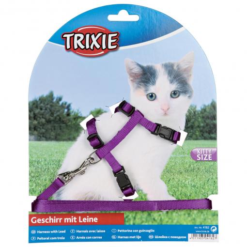 [4011905419640] Trixie Kitten harness with leash, nylon, 21–33 cm/8 mm, 1.20 m