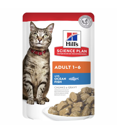 Hill's Science Plan Adult Wet Cat Food Ocean Fish Pouches 85g