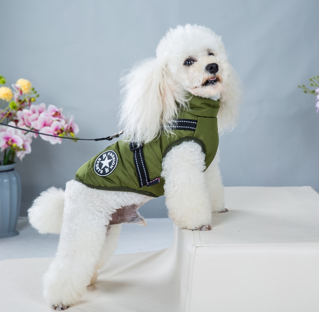 Pets.Love.Earth Jacket With Harness Green