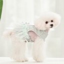 Pets.Love.Earth Checkered Tutu Light Green With Leash