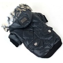 Pets.Love.Earth Winter Coat Faux Fur Trimmed Hoodie Black