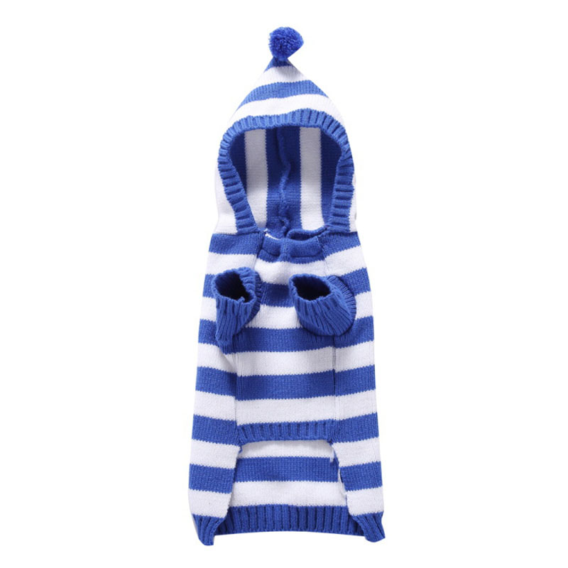 Pets.Love.Earth Blue and White Striped Sweater