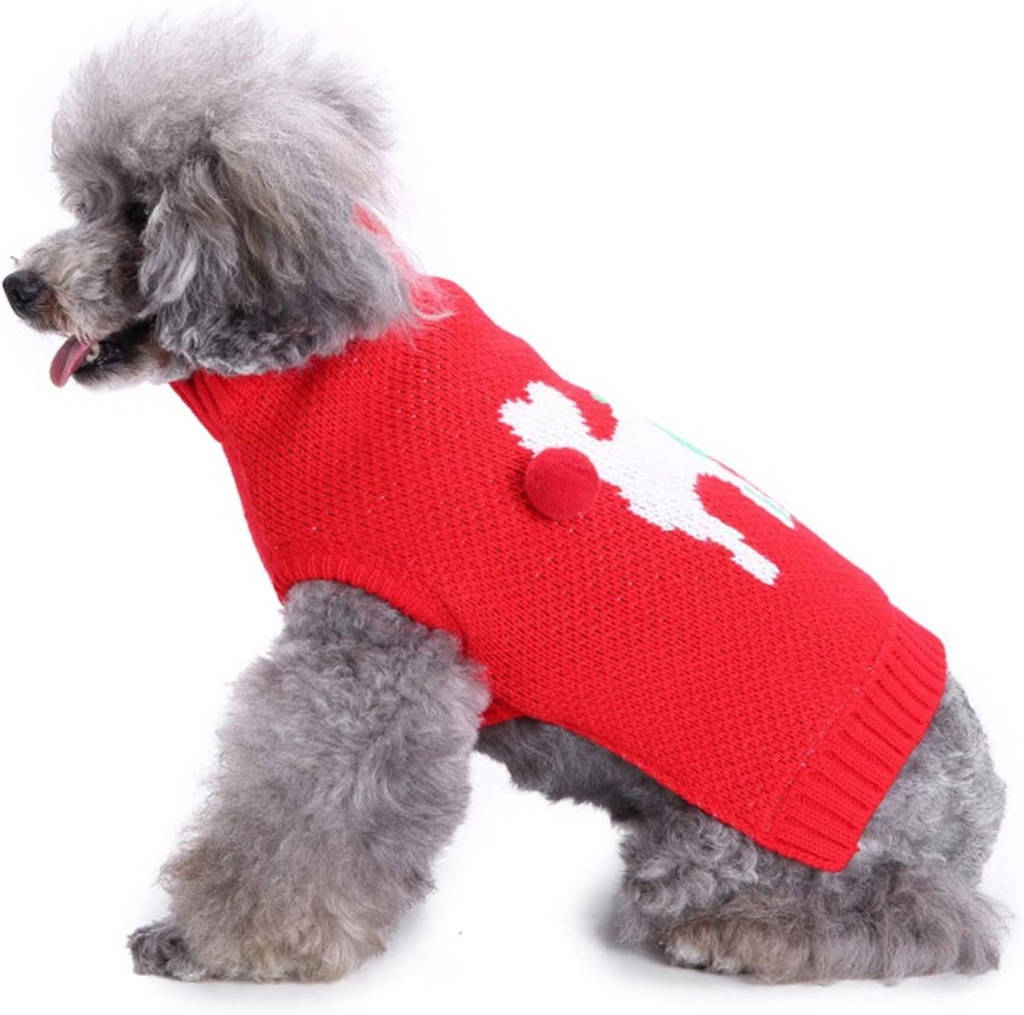 Pets.Love.Earth Two-Tone Deer Sweater Red