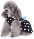Pets.Love.Earth Polka Dot Ribbon Cozy Sleeveless Dress Black &amp; White