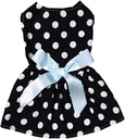 Pets.Love.Earth Polka Dot Ribbon Cozy Sleeveless Dress Black &amp; White