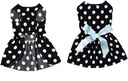 Pets.Love.Earth Polka Dot Ribbon Cozy Sleeveless Dress Black &amp; White