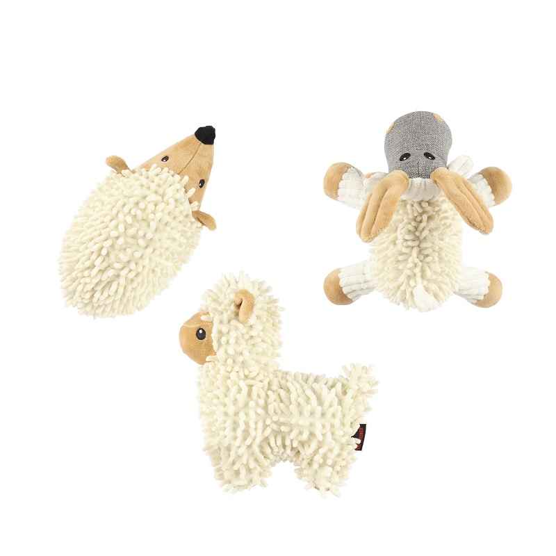 Pet Interest Zoo Friends Cuddly Squeaky Toy Noodle Animals
