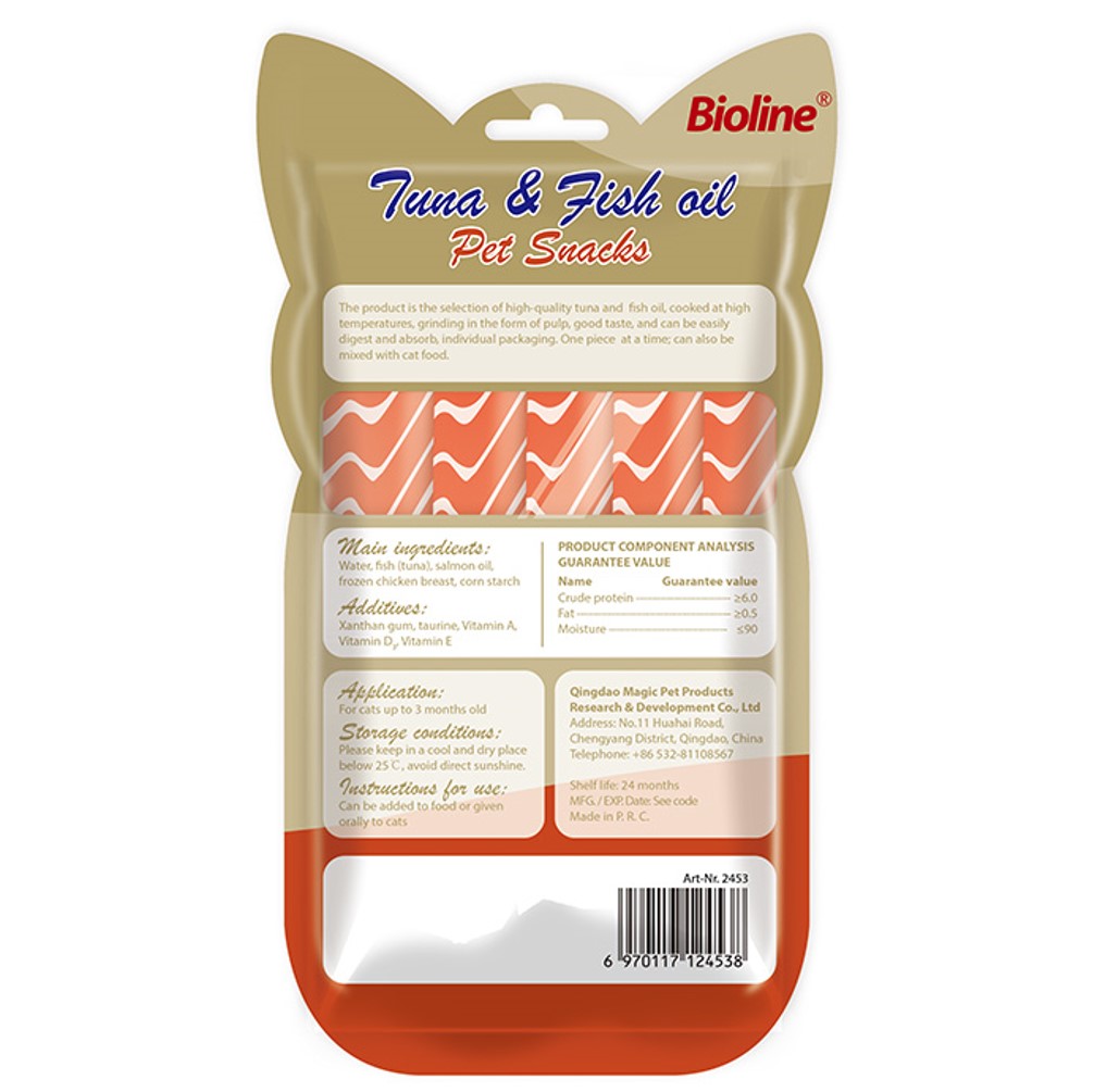 Bioline Tuna &amp; Fish Oil Kitten Liquid Snacks 15gm(1 Stick)