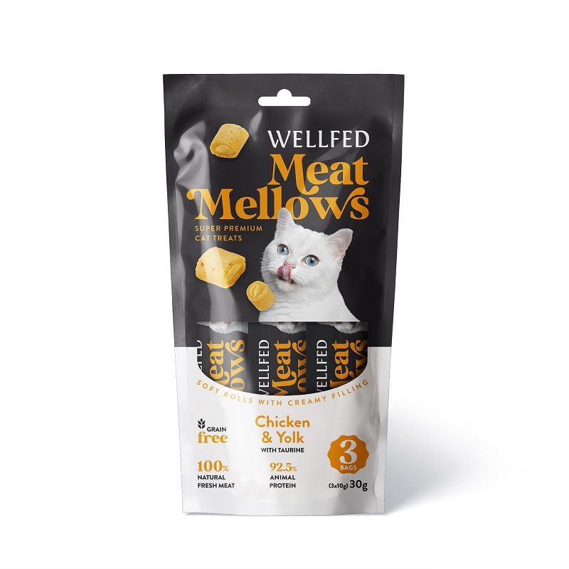 Pet Interest Wellfed Meat Mellows Chicken & Yolk (3x10g) For Cat