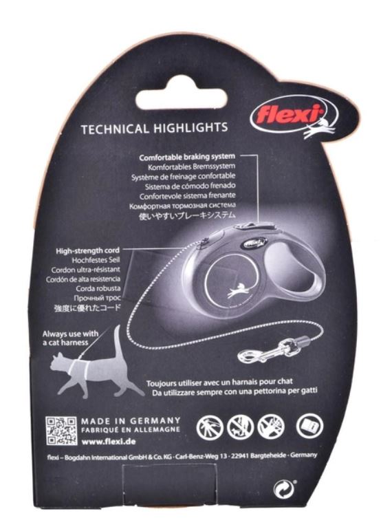 Flexi New Classic Retractable Cord Leash XS 3M For Cat