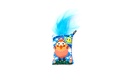 Pet Interest Big Mouth Hairy Bird 3D cat Toy with Silverline Blue