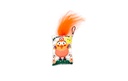 Pet Interest Big Mouth Hairy Bird 3D cat Toy with Silverline Orange