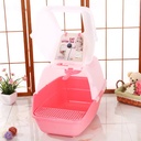 N Brand Cat Litter Box Pink with Folding Hood 24x16x17