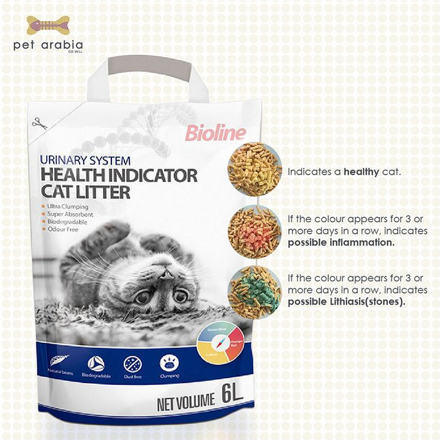 Bioline Urinary System Health Indicator Cat Litter 6ltr