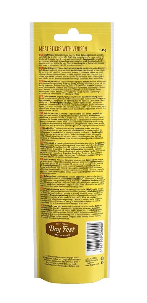 Dog Fest Farm Fresh Meat Sticks with Vension 45g
