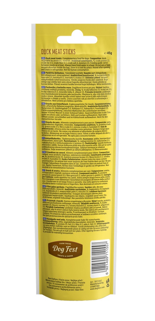 Dog Fest Farm Fresh Meat Sticks Duck 45g