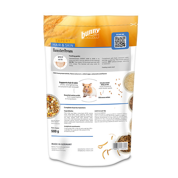 Bunny Nature Hamster Dream Expert Hair &amp; Skin 500gr