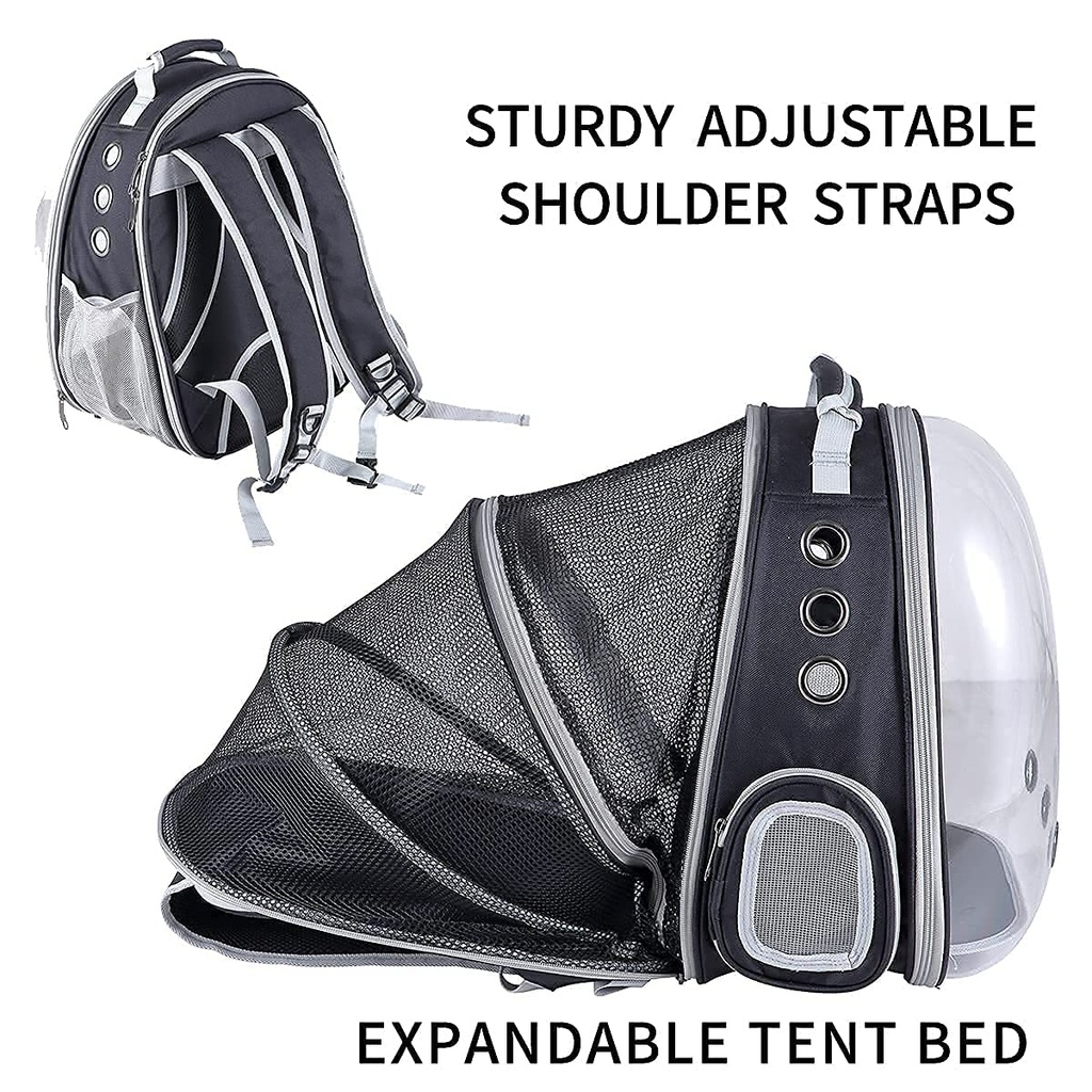 Pets.Love.Earth Pet backpack  Transparent and Black,Silver,Blue,Grey