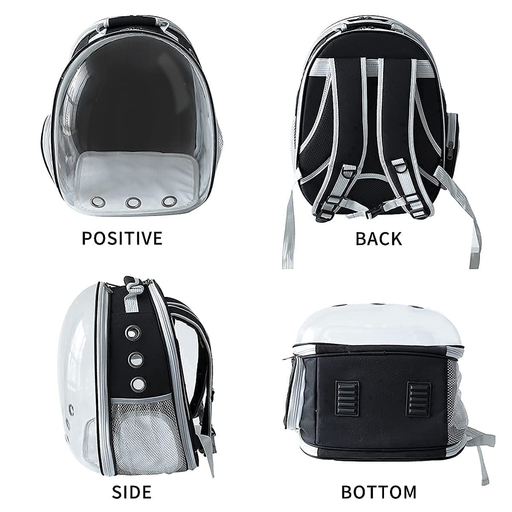 Pets.Love.Earth Pet backpack  Transparent and Black,Silver,Blue,Grey