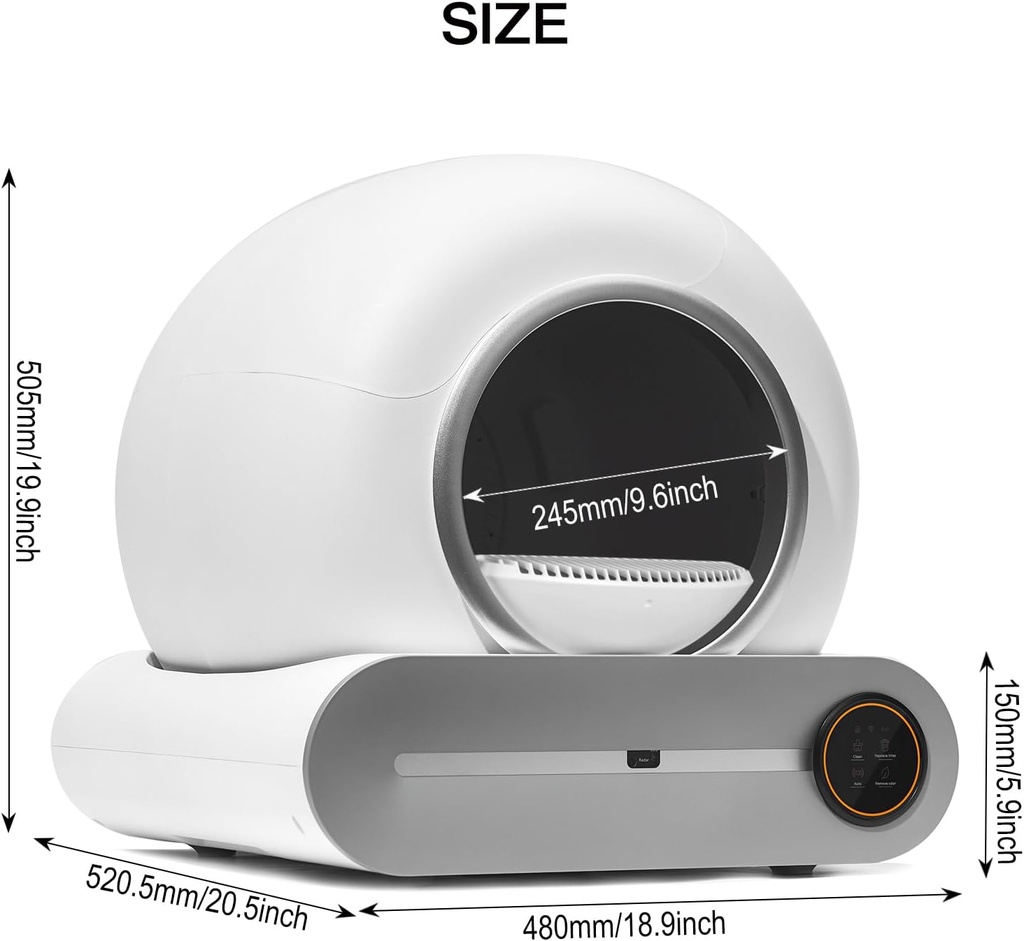 Smart Automated Cat Litter Box White 480x520x505 mm