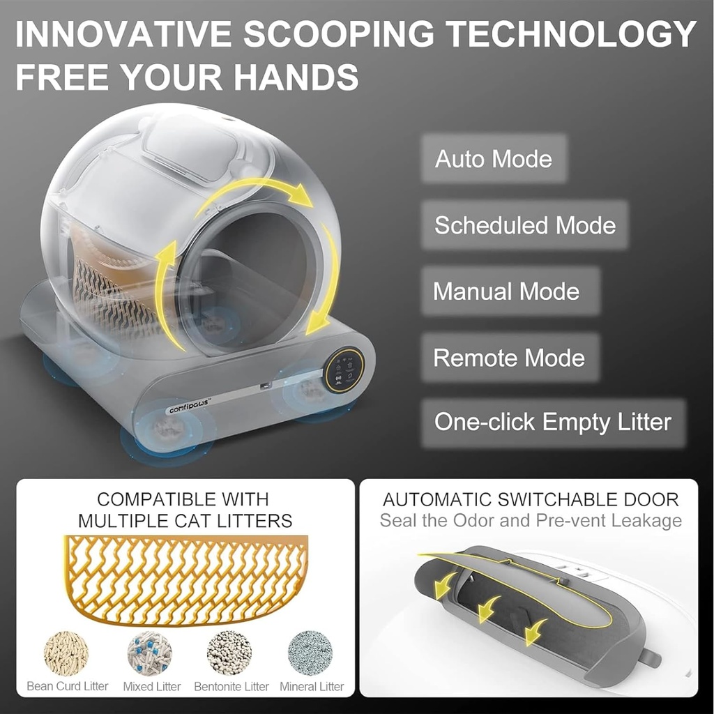 Smart Automated Cat Litter Box White 480x520x505 mm