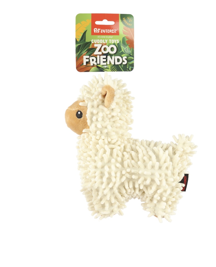 Pet Interest Zoo Friends Cuddly Squeaky Toy Noodle Animals