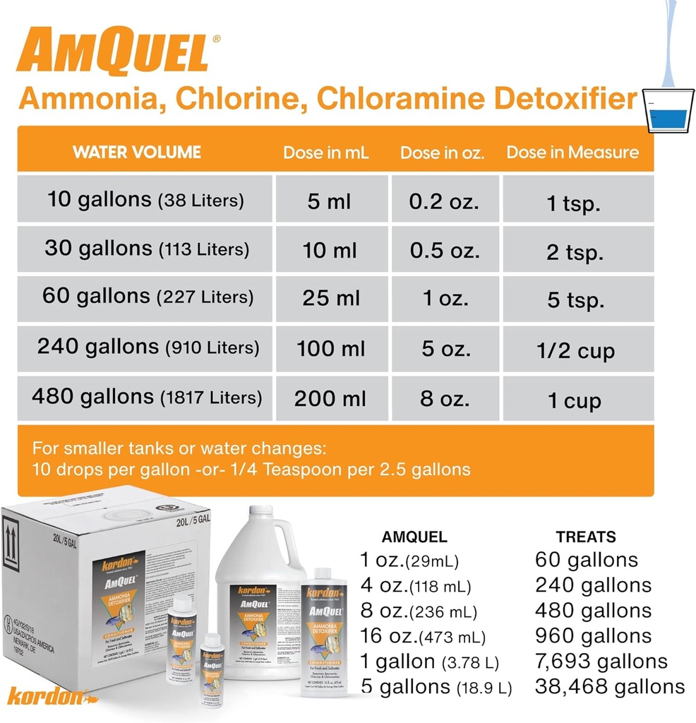 Kordon AmQuel® Ammonia Conditioner For Fresh and Saltwater 3.78Ltr