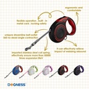 Dogness Smart Retractable Leash Red