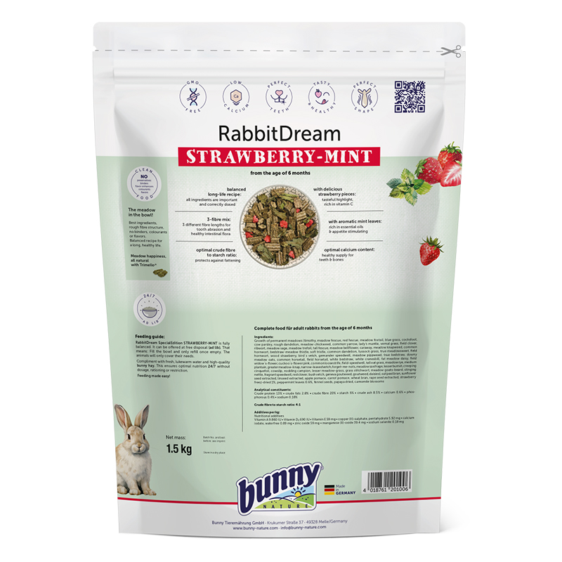 Bunny Nature Rabbit Dream Strawberry-Mint 1.5kg