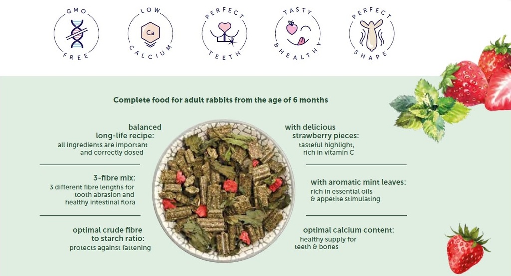 Bunny Nature Rabbit Dream Strawberry-Mint 1.5kg