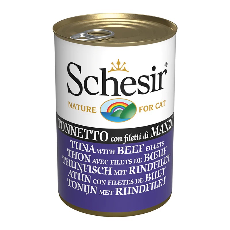Schesir Can for Cat Tuna with Beef Fillets in Jelly 140g