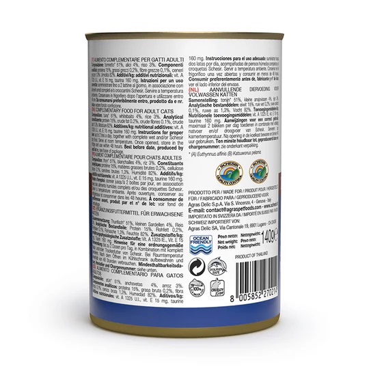 Schesir Can for Cat Tuna with Whitebaits in Cooking Water 140g