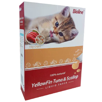 Bioline Yellowfin Tuna &amp; Scallop Flavor Liquid Snack for Cats