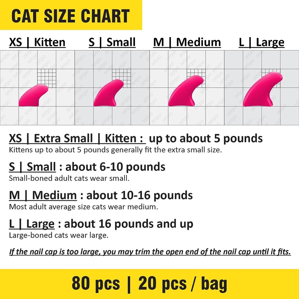 Zepto Nail Caps for Cats Plain