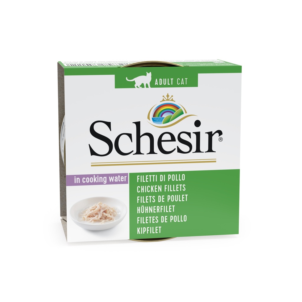 Schesir Can for Cat Chicken Fillet in Cooking Water 85g