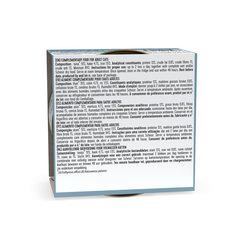Schesir Can for Cat Tuna with Hake In Jelly 85g