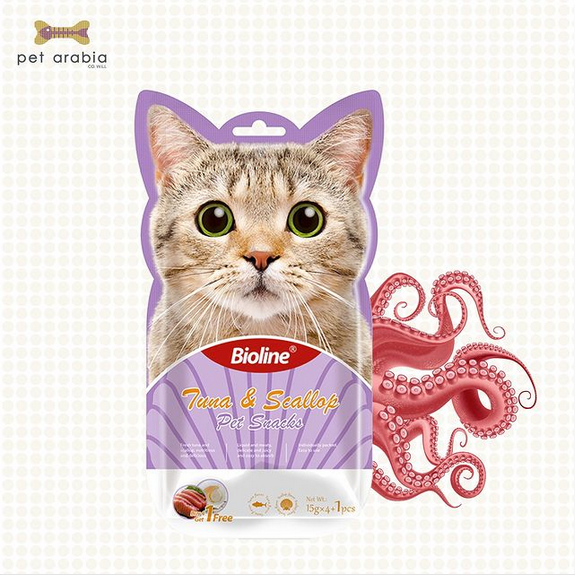 Bioline Tuna &amp; Scallop Kitten Liquid Snacks 4x15gm