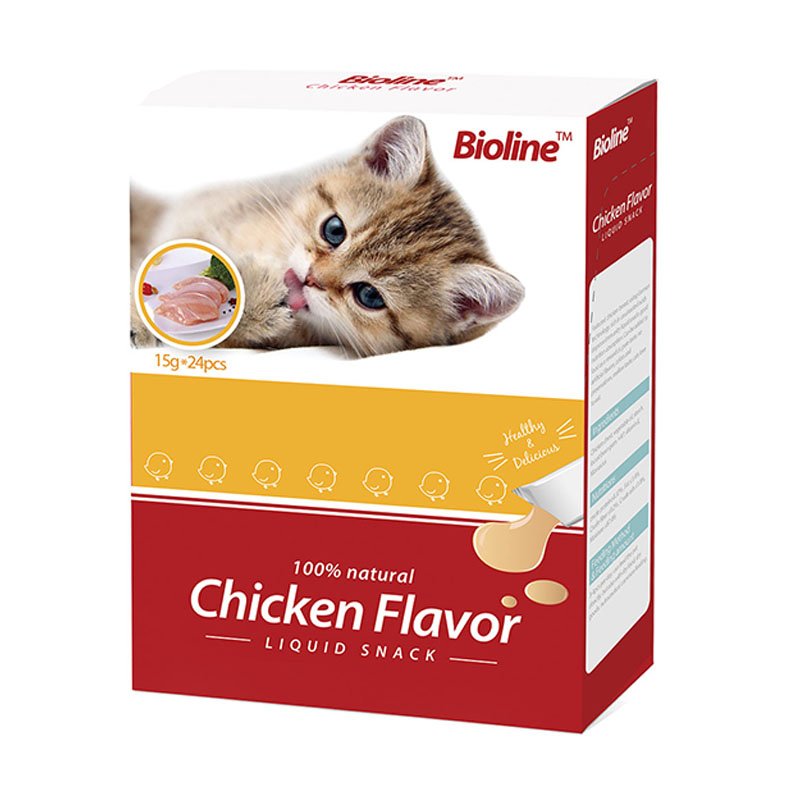 Bioline Chicken Flavor Liquid Snack for Cats