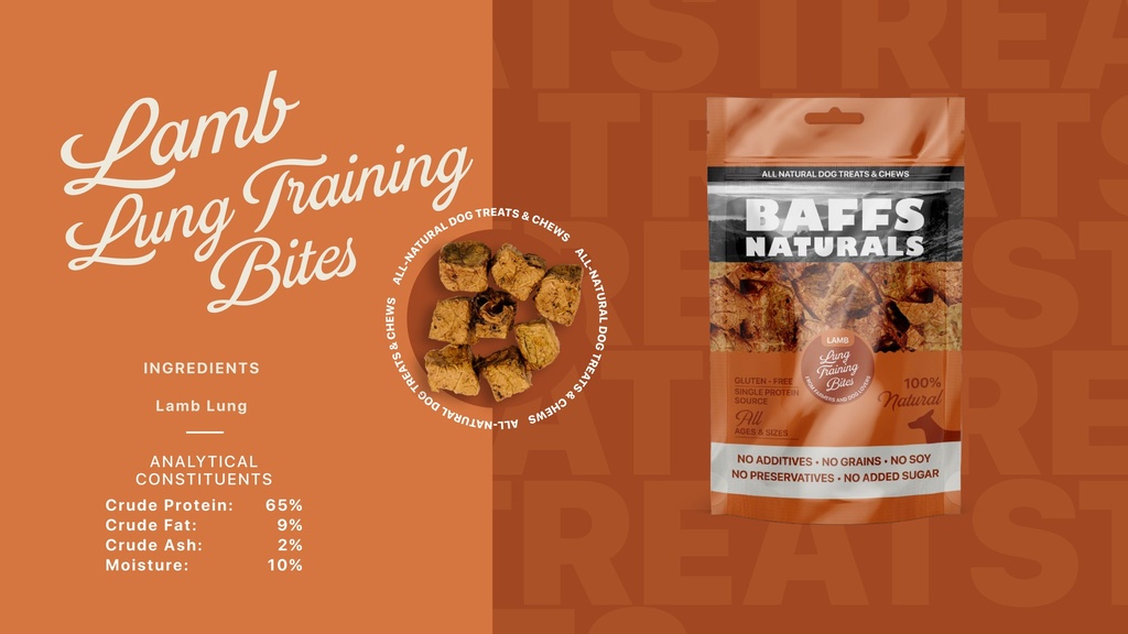 Baffs Naturals Lamb Lung Training Bits